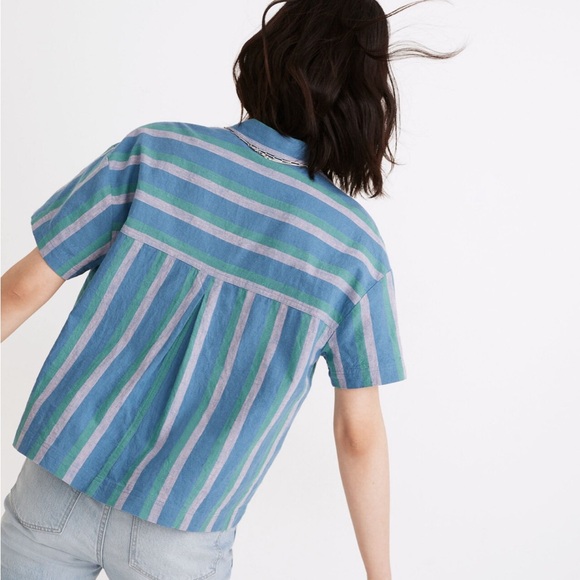 Linen-Cotton Beachside Shirt in Daly Stripe - Picture 8 of 8